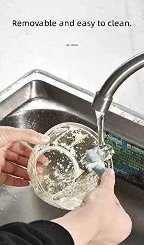 Hand Pull String Vegetable Chopper Onions Chopper，Manual Food Chopper for food，Food Blender Environmental Protection and Energy Saving Green （Send: five spare blades and egg beater）(900ML, blue) - Kitchen Parts America