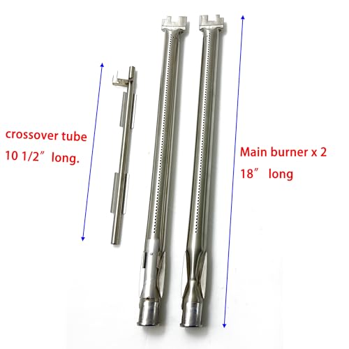 Direct Store Parts DA120 18" Stainless Steel Grill Burners for Weber 69785, for Weber Spirit I & II 200 Series Spirit E-210 E-220 Spirit S-210, S-220 Gas Grills with Up Front Control Tube Pipe - Grill Parts America