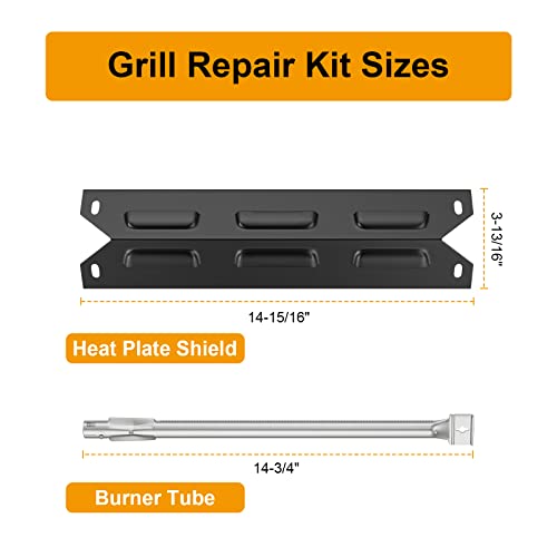 Grill Replacement Parts for Kenmore 146.23678310 146.16142210 146.23673310 146.16198211 146.34611410 146.34611410 146.46372610 Gas Grill, Porcelain Steel Heat Plate Shield,Burner Tube Repair Kit - Grill Parts America