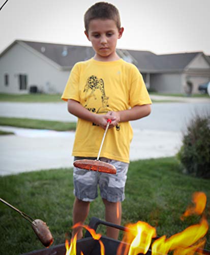 MalloMe Marshmallow Roasting Sticks - Smores Skewers for Fire Pit Kit - Hot Dog Camping Accessories Campfire Marshmellow 32 Inch Long Fork - 5 Pack - Grill Parts America