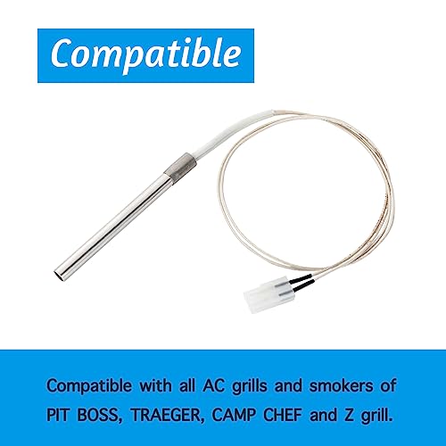 Suppmen Grill Hot Rod Ignitor Replacement Parts for Pellet Grills and Smokers Outdoor Heater，Comes with 1pc Cable Zip Ties and one Fuses - Grill Parts America