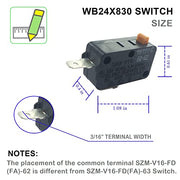 LONYE SZM-V16-FD-62 WB24X830 Monitor Switch RE2 Replacement for GE Starion Microwave 3405-001033 WB24X0800 WB24X800 AP2024338 PS237422 DE34-20019A(Normally Closed)(Pack of 2) - Grill Parts America