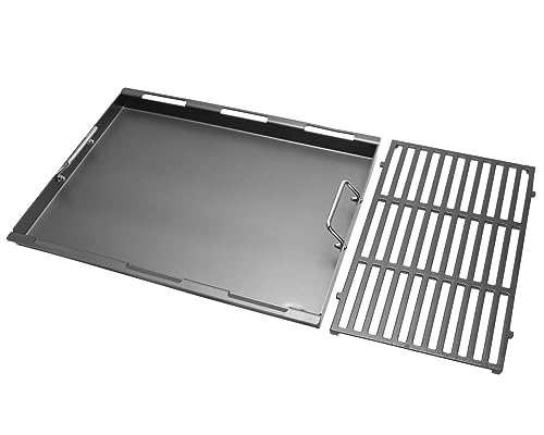 Upgrade Griddle Inserts and Grate for Weber Genesis II 400 Series Gas Grills, Flat Top Griddle Kit for Weber Genesis II E-410 S-410 E-435 S-440 and More, Replace for Weber 6789 Full-Size Griddle - Grill Parts America