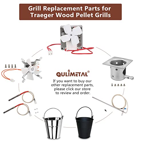 QuliMetal Replacement Parts Grill Induction Fan Kit for All Pit Boss & Traeger, Camp Chef Wood Pellet Grills, Sam's Club Pellet Grills, Combustion Fan for Traeger KIT0019, 110V PA66 - Grill Parts America