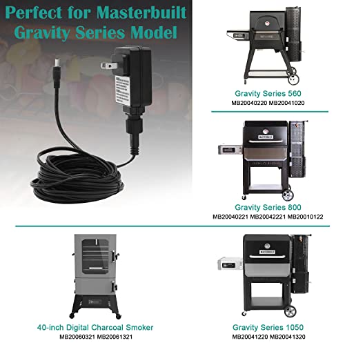 Power Adapter Replacement Part 9004190216 for Masterbuilt Gravity Series 560/800/1050 XL Digital Charcoal Grill and Smoker, Supply with 15 FT Long Cord - Grill Parts America