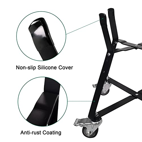 Quantfire Rolling Cart for Kamado Joe Junior 13.5" Grill Stand for Kamado Joe Accessories, Rolling Nest with Heavy Duty Locking Caster Wheels Powder Coated Steel for Smoker Kamado Grill Stand Black - Grill Parts America