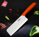 JJMG Ceramic Meat Cleaver Knife Sharp Durable Twice Thicker than Leading Brands non-slip grip Handle Zirconium Blade Cut Slice Dice Steak Pork Chicken Cheese Rust Wear Resistance (Orange) - Kitchen Parts America