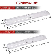 Universal Grill Heat Plates Heat Tents Heat Shields for Gas Grill, Adjustable Barbecue BBQ Grill Flame Tamers Burner Covers Heat Deflectors, Stainless Steel Gas Grill Replacement Parts, 3-Pack - Grill Parts America