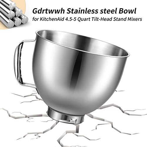 Gdrtwwh Stainless Steel Bowl for KitchenAid 4.5-5 Quart Tilt-Head Stand Mixer,Replacement with KitchenAid Mixer Bowl, Dishwasher Safe - Kitchen Parts America
