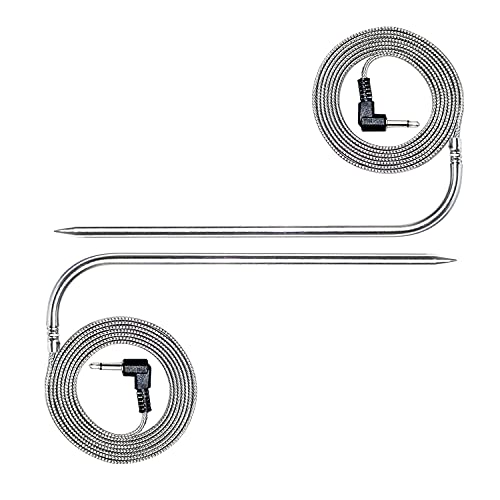 Replacement Meat Probe for Pit Boss Pellet Grills and Pellet Smokers. 3.5mm Plug Compatible with Pit Boss Accessories Meat Probe. 2 Packs Meat Probes and 2 Packs Grill Clips.… - Grill Parts America