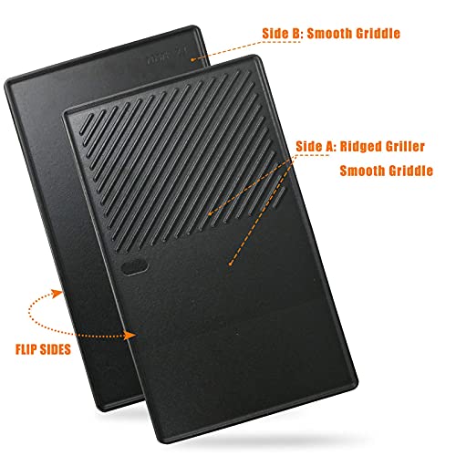 Uniflasy 7637 Grill Cooking Griddle for Weber Spirit I & II 200 Series 17.5 inch Spirit E210 Spirit E220 Spirit S210 Spirit S220 with Front Control Weber Spirit 200 Grill Replacement Flat Cooking Pan - Grill Parts America