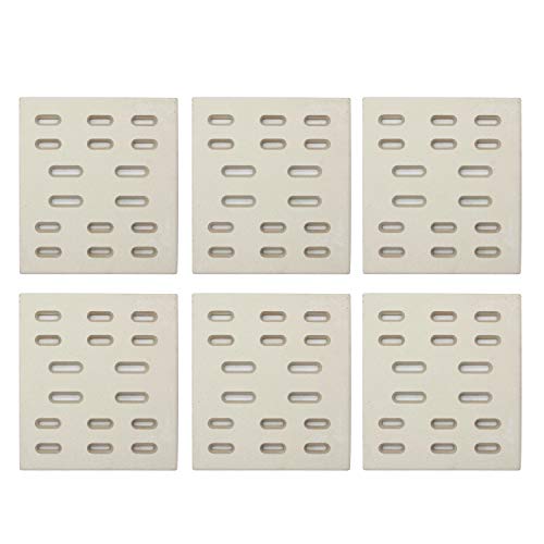 Hongso 8" x 7.25" Replacement Ceramic Radiant Flame Tamer, Heat Plate for Bakers and Chefs, SAMS & Turbo, Fiesta, Grand Hall Y0005XC, Member's Mark Gas Grill Models, CRG501 6-Pk - Grill Parts America