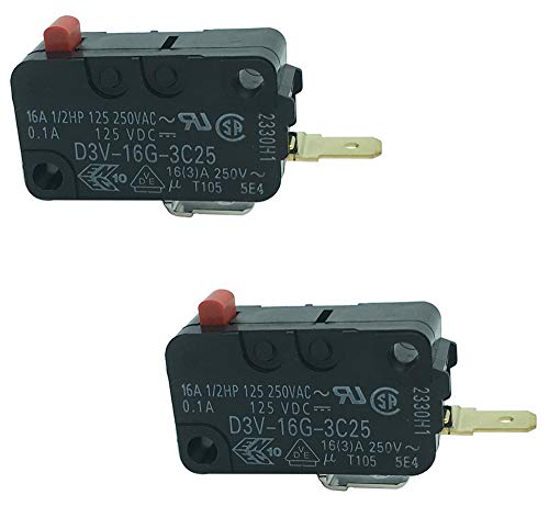 LONYE WB24X829 D3V-16G-3C25 Secondary Door Switch Fit for GE Microwave 253819 AP2024337 PS237421(Normally Open)(Pack of 2) - Grill Parts America
