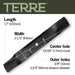 Terre Products, 3 Pack Hi Lift Lawn Mower Blades, 48 Inch Cut, Compatible with John Deere Decks L120, L130, L2048, L2548, 1948, 2048, 2148, Scotts L2048, Replacement for GX20250, GY20568 - Grill Parts America