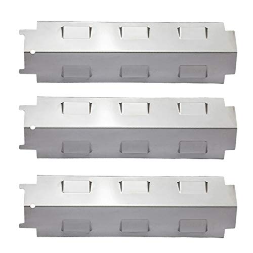 YIHAM KS734 Gas Grill Stainless Steel Heat Plate Shield Tent, Burner Cover Flame Tamer, BBQ Replacement Parts for Charbroil 463650414, Master Forge GD4215S, Brinkmann, Kenmore, 14 5/8 inch, Set of 3 - Grill Parts America