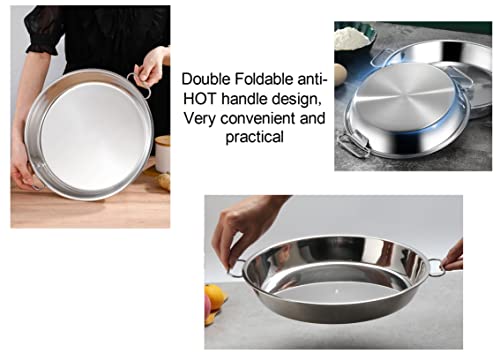 lxkj Stainless Steel Drip Pan, Perfect for Big Green Egg, Kamado Joe Classic Joe, Acorn & Weber Grills & Smokers, Baking Tray, Salad Plates, 13" Diameter Round, Reusable and Easy to Clean - Grill Parts America