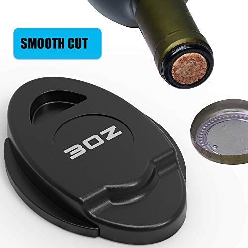 Pack Premium Dual Blade Wine Foil Cutter - Wine Bottle Opener Accessory - Gift for Wine Lovers by 3OZ (BLACK, 2) - Kitchen Parts America