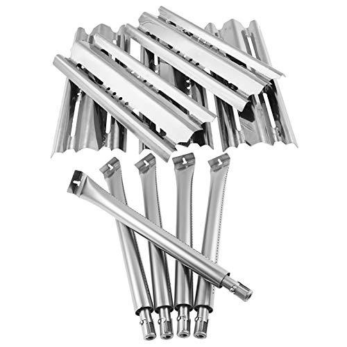 BBQration Stainless Steel Replacement Kit for Broil King 9635-84, 5-Pack 15 7/8" Heat Plates Shield and 15 13/16" Tube-in-Tube Burner Replacement for Broil King Baron 9615-54, 9235-27 and More - Grill Parts America