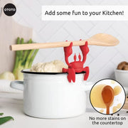 OTOTO Red the Crab Silicone Utensil Rest - Kitchen Gifts, Silicone Spoon Rest for Stove Top - Heat-Resistant Kitchen and Grill Utensil Holder - Non-Slip Spoon Holder Stove Organizer, Steam Releaser - Grill Parts America