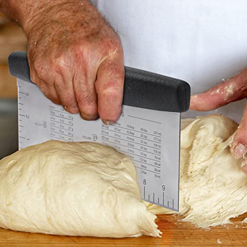 Dough Scraper Stainless Steel Bench Scraper Bread Cake Pastry Pizza Food  Cutter with Measuring Scale