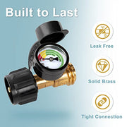 SHINESTAR Universal Propane Tank Gauge for 5-40 Pound LP Tanks | Gas Level Indicator for Grill, Heater, RV Camper, QCC1/Type 1 Connection - Grill Parts America