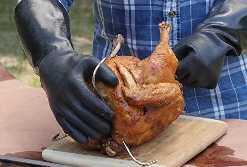 Artisan Griller BBQ Heat Resistant Insulated Smoker, Grill, Fryer, Oven, Brewing, Cooking Gloves. Great for Barbecue/Frying/Grilling – Waterproof, Fire&Oil Resistant Neoprene-1 pair (Size 10/XL - 14”) - Grill Parts America