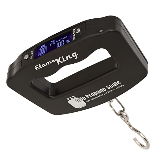 Flame King Propane Tank Digital Scale for 5LB, 10LB, 20LB, 30LB, 40 LB Propane Tanks, (Black) - Grill Parts America