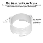 Natudeco 54mm Coffee Portafilter,Rotatable Coffee Powder Part Hands Free Dosing Funnel Aluminum Alloy Funnel for Espresso Coffee Maker Hand Ground Coffee Machine(Silver) - Kitchen Parts America