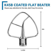 Flat Beater K45B Kitchen Mixer Aid Paddle Stainless Steel for 4.5 Quart Stainless Steel Bowl,Tilt-Head Stand Mixer Beater 1-year warranty - Grill Parts America
