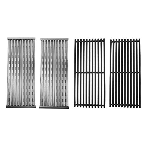SafBbcue Cast Iron Cooking Grates and Infrared Emitter Replacement for Charbroil Infrared Grills 463241013 463243812 463246909 463262210 463270610 463273614 466241013 466247110 - Grill Parts America