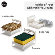 OTOTO Clean Dreams Kitchen Sponge Holder - Plastic Dish , Fits Any Standard Size Scrubby - Decor, and Unique Gift Idea - - Grill Parts America