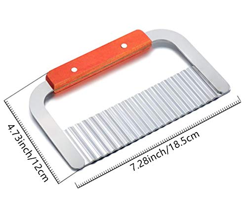 Crinkle Potato Cutter, Wavy Chopper Knife, Upgraded Stainless Steel Blade, Safe Kitchen Tools Wavy Slicer for Fruit, Vegetable, Carrot, Potato - Kitchen Parts America