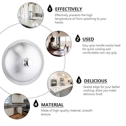 Luxshiny Skillet Lid Stainless Steel Universal Lid Thickened Pot Cover With Vent For Pots And Pans Cookware Lid Replacement Slow Cooker Lids Replacement - Kitchen Parts America