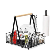 Grill Caddy with Paper Towel Holder, BBQ Caddy for Outdoor Camping Picnic, Utensil Caddy for Griddle Grilling Tool, Barbecue Condiment Accessories Storage Organizer with Handle, Patio Camper Must Have - Grill Parts America