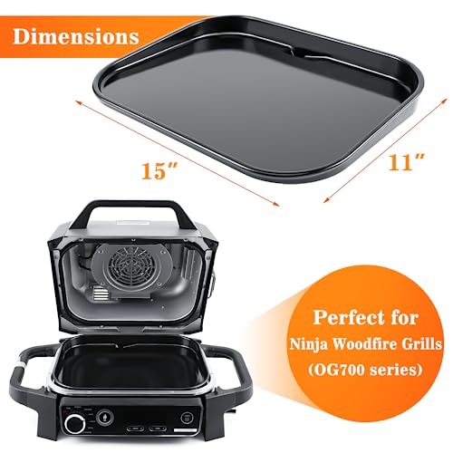 GRISUN Enamel Cast Iron Griddle for XSKGRDPLT Woodfire, Compatible for Ninja Woodfire Grills OG700 Series, Outdoor Flat Top Griddle Plate with Oil Hole - Grill Parts America