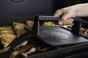 Blackstone XL Griddle Press, 5436, Cast Iron Smooth Grill Meat Press for Crispy Bacon, Evenly Cooked Steak & Healthier Hamburgers – Sandwich Sear Press, Black - Grill Parts America