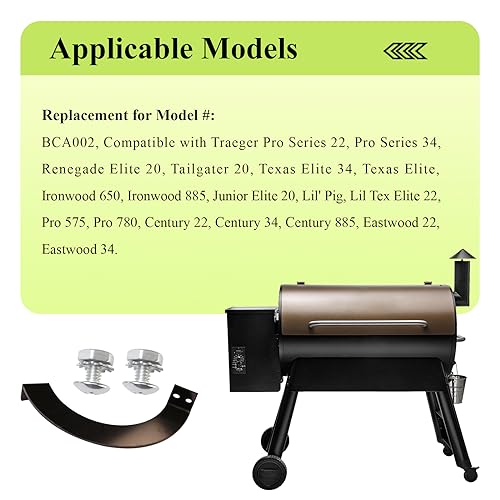Newly Upgraded BCA002 Grill Lid Door Stop Arc Right Side for Most Traeger Grills, Fits Pro Series 22, Tailgater 20, Century 885, Eastwood 22, Include Door Stop Arc (Right Side) W/Screw - Grill Parts America