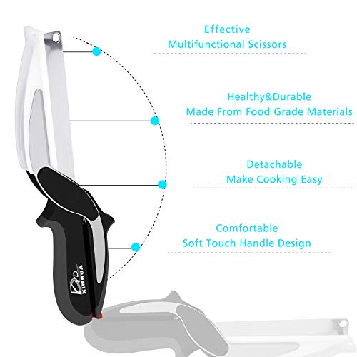 YD YD XINHUA Kitchen Food Cutter Chopper Clever Kitchen Knife with Cutting Board, Clever Multipurpose Food Scissors Stainless Steel Vegetable Slicer Fruit Cutter Quick & Easy to Cut BBQ Tools - Kitchen Parts America