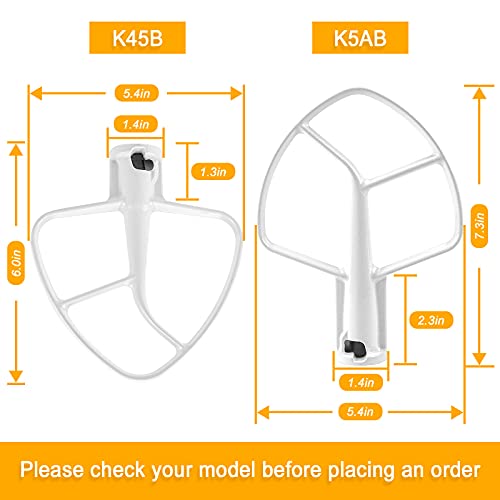 K5AB K5SS Kitchen Mixer Aid Coated Flat Beater by AMI PARTS for 5 QT Mixer Stainless Steel Bowl Compatible with Model KSM50 KSM5 KSM450 - Kitchen Parts America