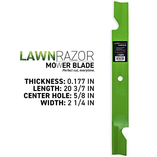 8TEN LawnRAZOR Blade for Exmark Toro 115-9649-0 Titan ZX6000 ZX6050 ZX6030 60 Inch Deck (High Lift Notched) 3 Pack - Grill Parts America