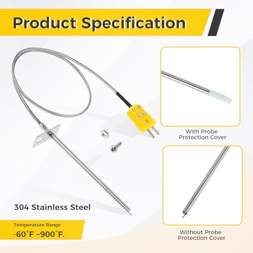 MOOTVGOO Temperature Probe Replacement for Masterbuilt Gravity Series 560/800/1050 XL & Digital Charcoal Grill & Smokers, Replace Part Number: 9904190024 - Grill Parts America