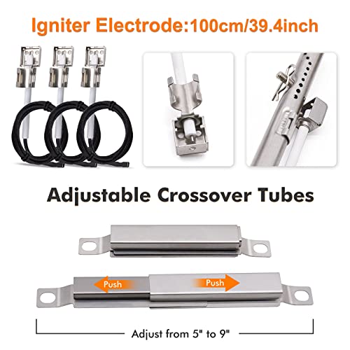 Yiming Grill Replacement Parts for Char-Broil Performance 475 4 Burner 463347017, 463335517, 463342119, 463276517, 463244819 Grill Models, Heat Plates, Burners, Carryover Tubes & Igniters Replacement - Grill Parts America