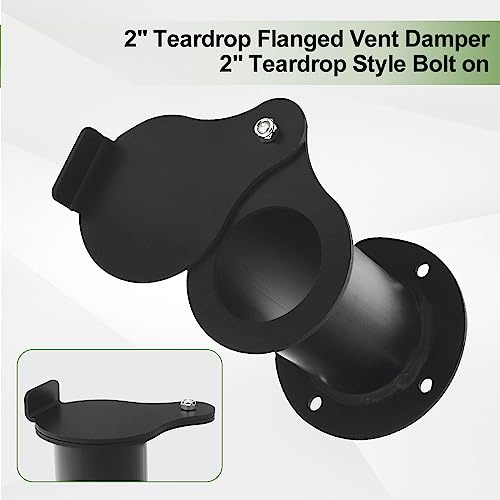 2" Teardrop Flanged Vent Damper for UDS Ugly Drum Lid Exhaust 16, 30 and 55 Gallon Drum Smokers - 2" Teardrop Style Bolt on - Grill Parts America