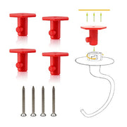 Kitchen Mixers Attachments Hangers-Besuerte Kitchen Mixer Parts for Organizing Kitchen Aid Stand Mixer Attachments, Kitchen Accessories For Stand Mixer Under Cabinet Storage Mount(4pcs Red ) - Kitchen Parts America