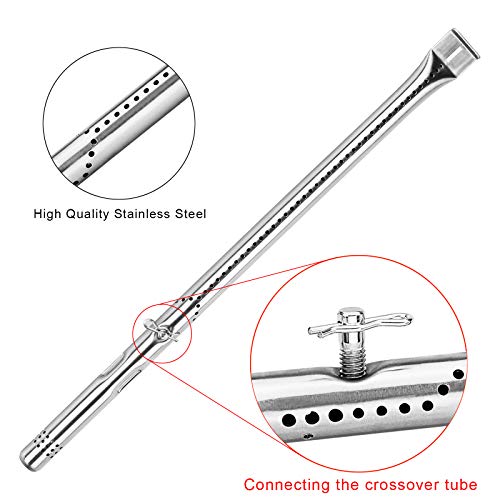 Uniflasy Grill Part Kit for Charbroil Advantage 4 Burner 463240015 463432215 463343015 463344015 Gas Grill 3 Burner 463436815 Heat Plate Tent Shield Grill Burner Pipe Adjustable Crossover Tube - Grill Parts America