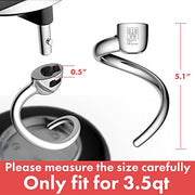 Spiral Dough Hook Replacement for KitchenAid 3.5 Qt. Tilt-Head Stand Mixers/Polished 18/8 Stainless Steel Accessories/No coating/Dishwasher Safe/Compatible for KSM3311/3316/ Artisan Mini Series - Kitchen Parts America