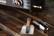 Blackstone 5294 Foldable 2 Piece Hamburger Spatula Flipper and 1 BBQ Tong-Flex Fold Model Stainless Steel-Easy to Carry and Clean Griddle Accessories Tool Set, Black, Orange - Grill Parts America