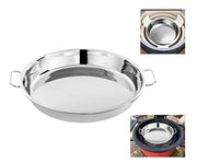 lxkj Stainless Steel Drip Pan, Perfect for Big Green Egg, Kamado Joe Classic Joe, Acorn & Weber Grills & Smokers, Baking Tray, Salad Plates, 13" Diameter Round, Reusable and Easy to Clean - Grill Parts America