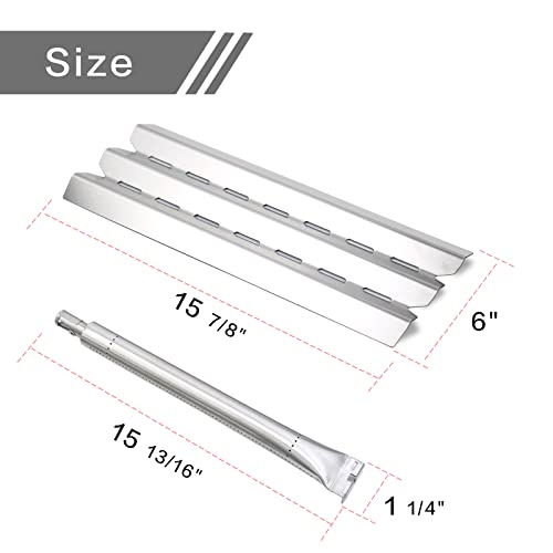 Zemibi Grill Replacement Part for Broil King 9215-54 9221-54 9221-64 9221-67 9235-24 Baron 320 Baron 420 Baron 440 Baron 490 Baron 540 Baron 590, Baron 340, Stainless Steel Heat Plate and Grill Burner - Grill Parts America