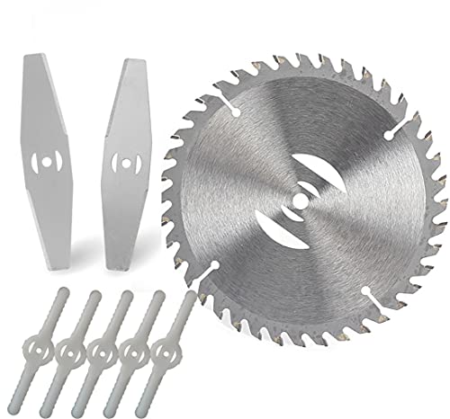 2-Pack 10 Inch Carbide Tipped Brush Blades For Weed Eater / Trimmer - 40 Teeth, 1" Bore